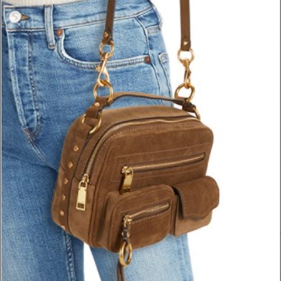 Rebecca Minkoff Jett Boxy Brown Suede Crossbody - Picture 2 of 7